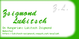 zsigmond lukitsch business card